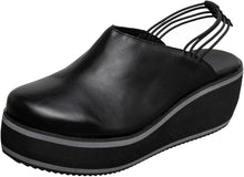 Comfortable Stylish Elegant Wedge Mules - Black - Thumbnail 6 | M51 Finn
