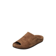 Womens Suede Open Toe Slide Slippers Cozy Comfort - Taupe - Thumbnail 13 | A32 Destiny