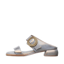 Womens Leather Buckle Sandals Low Heel Comfort Style - Aqua - Thumbnail 2 | B20 Lily