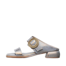 Womens Leather Buckle Sandals Low Heel Comfort Style - Aqua - Thumbnail 3 | B20 Lily