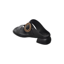 Womens Leather Buckle Sandals Low Heel Comfort Style - Black - Thumbnail 11 | B20 Lily