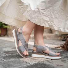 Womens Cross Strap Platform Sandals Slingback Comfort Style - Make up - Thumbnail 6 | B38 Kylie Sport