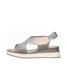 Womens Metallic Crossover Platform Sandals Ankle Strap Comfort Style - Aqua - Thumbnail 2 | B39 Kylie Sport