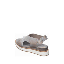 Womens Metallic Crossover Platform Sandals Ankle Strap Comfort Style - Aqua - Thumbnail 6 | B39 Kylie Sport