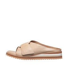 Womens Leather Crossover Slide Sandals Platform Sole Comfort Style - Make up - Thumbnail 3 | B70 Padme Low