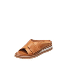 Womens Leather Crossover Slide Sandals Platform Sole Comfort Style - Taupe - Thumbnail 13 | B70 Padme Low
