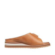 Womens Leather Crossover Slide Sandals Platform Sole Comfort Style - Taupe - Thumbnail 15 | B70 Padme Low