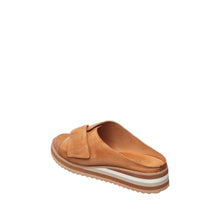 Womens Leather Crossover Slide Sandals Platform Sole Comfort Style - Taupe - Thumbnail 17 | B70 Padme Low