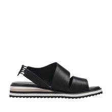 Womens Leather Slingback Platform Sandals Sporty Comfort Style - Black - Thumbnail 3 | B71 Paige Low