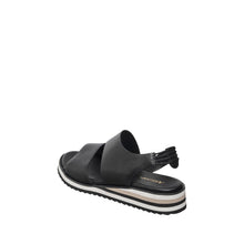 Womens Leather Slingback Platform Sandals Sporty Comfort Style - Black - Thumbnail 5 | B71 Paige Low