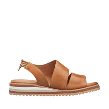 Womens Leather Slingback Platform Sandals Sporty Comfort Style - Tan - Thumbnail 8 | B71 Paige Low