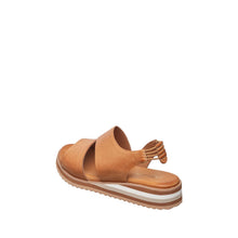Womens Leather Slingback Platform Sandals Sporty Comfort Style - Tan - Thumbnail 10 | B71 Paige Low