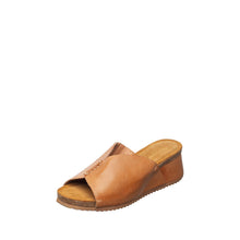 Womens Leather Wedge Slide Sandals Comfortable Summer Style - Taupe - Thumbnail 7 | B80 Kaitlin Flex