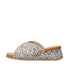 Womens Leopard Print Wedge Slide Sandals Comfort Style - Taupe - Thumbnail 3 | B81 Kaitlin Flex