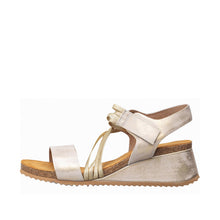 Womens Metallic Wedge Sandals Ankle Wrap Comfort Style - Natural - Thumbnail 2 | B82 Bianca Flex