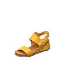 Womens Leather Wedge Sandals Ankle Strap Summer Comfort - Daffodil - Thumbnail 1 | B83 Amanda Flex