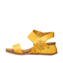 Womens Leather Wedge Sandals Ankle Strap Summer Comfort - Daffodil - Thumbnail 2 | B83 Amanda Flex