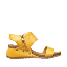 Womens Leather Wedge Sandals Ankle Strap Summer Comfort - Daffodil - Thumbnail 3 | B83 Amanda Flex