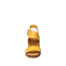 Womens Leather Wedge Sandals Ankle Strap Summer Comfort - Daffodil - Thumbnail 4 | B83 Amanda Flex