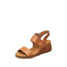 Womens Leather Wedge Sandals Ankle Strap Summer Comfort - Tan - Thumbnail 13 | B83 Amanda Flex