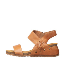 Womens Leather Wedge Sandals Ankle Strap Summer Comfort - Tan - Thumbnail 12 | B83 Amanda Flex