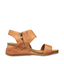 Womens Leather Wedge Sandals Ankle Strap Summer Comfort - Tan - Thumbnail 15 | B83 Amanda Flex