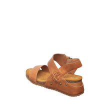 Womens Leather Wedge Sandals Ankle Strap Summer Comfort - Tan - Thumbnail 17 | B83 Amanda Flex