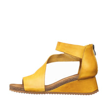 Womens Leather Cross Strap Wedge Sandals Comfort Style - Daffodil - Thumbnail 8 | B86 Davi Flex