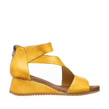 Womens Leather Cross Strap Wedge Sandals Comfort Style - Daffodil - Thumbnail 9 | B86 Davi Flex