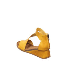 Womens Leather Cross Strap Wedge Sandals Comfort Style - Daffodil - Thumbnail 11 | B86 Davi Flex