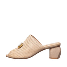 Womens Textured Block Heel Mule Sandals Modern Comfort - Stone - Thumbnail 3 | C13 Lydia