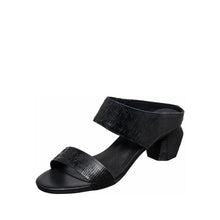 Geometric Heel Leather Mules – A Perfect Blend of Style & Comfort - Black - Thumbnail 2 | C14 Amelia