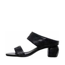 Geometric Heel Leather Mules – A Perfect Blend of Style & Comfort - Black - Thumbnail 3 | C14 Amelia