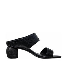 Geometric Heel Leather Mules – A Perfect Blend of Style & Comfort - Black - Thumbnail 4 | C14 Amelia