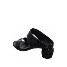 Geometric Heel Leather Mules – A Perfect Blend of Style & Comfort - Black - Thumbnail 6 | C14 Amelia