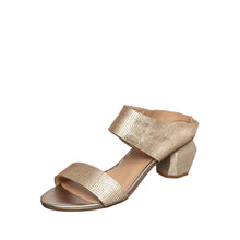 Geometric Heel Leather Mules – A Perfect Blend of Style & Comfort - Gold - Thumbnail 1 | C14 Amelia