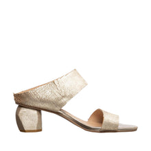 Geometric Heel Leather Mules – A Perfect Blend of Style & Comfort - Gold - Thumbnail 3 | C14 Amelia