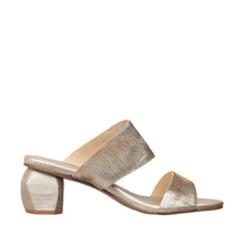Womens Metallic Strap Block Heel Sandals Comfort Style - Light Gold - Thumbnail 4 | C16 Bella