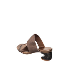 Womens Metallic Double Strap Block Heel Sandals Trendy Comfort - Bronze - Thumbnail 6 | C24 Bella