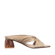 Womens Twisted Strap Block Heel Sandals Comfortable Chic - Stone - Thumbnail 8 | C57 Lucy