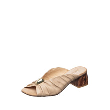 Womens Ruched Leather Mules Tortoise Block Heel Chic Comfort - Make up - Thumbnail 7 | C58 Rachel