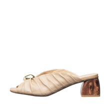 Womens Ruched Leather Mules Tortoise Block Heel Chic Comfort - Make up - Thumbnail 7 | C58 Rachel