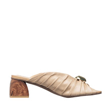 Womens Ruched Leather Mules Tortoise Block Heel Chic Comfort - Make up - Thumbnail 9 | C58 Rachel