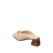 Womens Ruched Leather Mules Tortoise Block Heel Chic Comfort - Make up - Thumbnail 11 | C58 Rachel