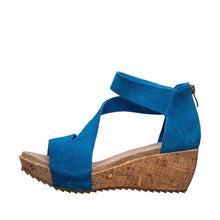 D62 Davi Cork Wedge Sandal Details - blue - Thumbnail 2 | D62 Davi