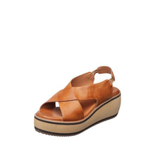 Womens Crossover Strap Platform Wedge Sandals Comfort Style - Taupe - Thumbnail 1 | E36 Kylie