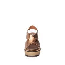 Womens Metallic Platform Slingback Sandals Wedge Comfort Style - Bronze - Thumbnail 5 | E37 Kylie
