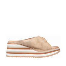 Womens Woven Platform Wedge Slides Comfort Summer - Stone - Thumbnail 3 | E47 Padme