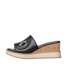 Womens Cork Wedge Slide Sandals Platform Comfort Style - Black - Thumbnail 2 | F06 Jupiter