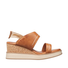 Womens Platform Wedge Sandals Elastic Ankle Strap Comfort Style - Camel - Thumbnail 3 | F07 Cachet